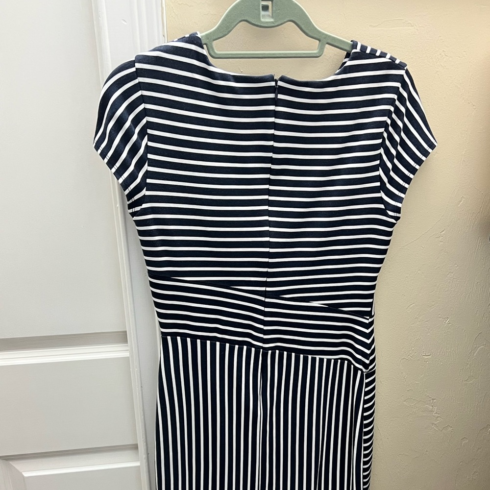 Banana Republic navy/white striped dress
